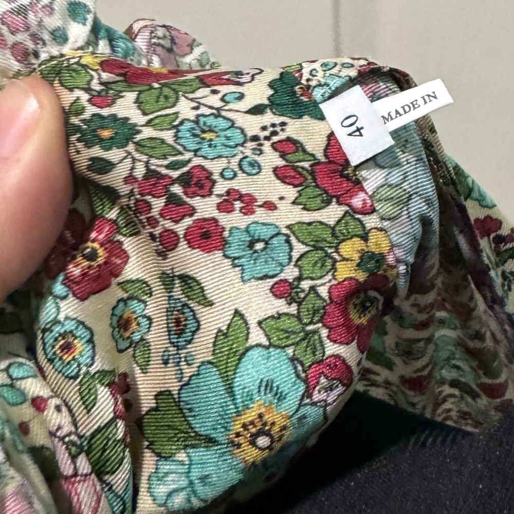 Sandro Floral Mini Dress in Green, Red, Yellow - Picture 8 of 10